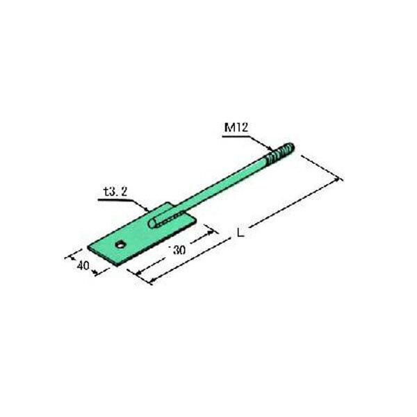 Z羽子板150　一ツ穴SBF2　12mm×150mm（全長：280mm）